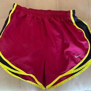 Nike Maroon and Yellow Athletic Shorts Lightweight Performance